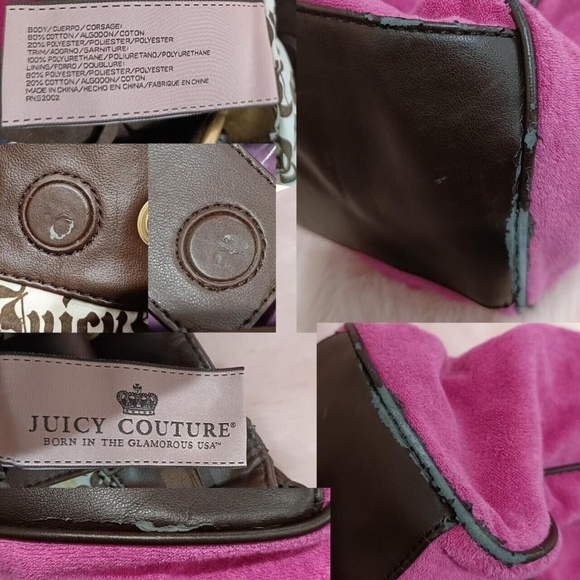NWT Pink Juicy Couture Daydreamer Vintage Tote Bag Purse Terry Authentic - Picture 7 of 8